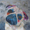 A limited edition giclee print of a colourful Pug on a neutral background printed on archival fine art paper. The Pug is a sociable and gentle dog and has lately attracted some famous celebrity owners. This piece reflects the Pug's docile nature.
