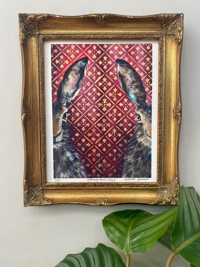 Splitting Hares (on Claret) Portrait, 8x10 inch print