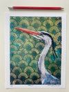 Heron, 8x10 inch portrait print