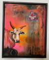 Thums Up, Original Painting of Indian Street cow. 2025
