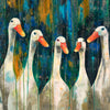 'Beaky Blinders' is a new release with six elegant ducks set against a vibrant background.