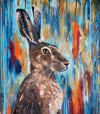 This is a new painting I recently created in my studio and I have really been having a ball portraying with the different expressions of these charming hares, sometimes shy, sometimes mischievous.