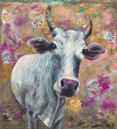 I am very excited to announce that Sita is now available as a limited edition giclee print.  Sita holds a special place in my heart. She was rescued as a calf from a slaughter house in Madurai and was taken to the Dakshin Vrindavan sanctuary where she has been living happily for the past four years.