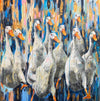 Band on the run holds the record for the most Indian runner ducks on a single canvas. I absolutely loved creating this piece and there will definitely be more to come.      Original Painting 150w x150h cm.