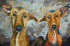 A limited edition giclee print of two dogs. They are beach dogs from Goa but what makes this is a great piece is that it just has a generic 'dog' feel about it, rather than being too specific to breed.