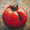 Original Painting  100x100cm  We planted seeds in May 2020 that we have tended to every day since yet despite such loving attention to over 35 plants it has been a poor crop. So I have painted a big fat juicy tomato to replenish all that disappointment..