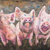 A limited edition giclee print of three pigs. This image has a wonderful sense of humour and is perfect for all those pig lovers out there.